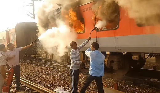 Train fire